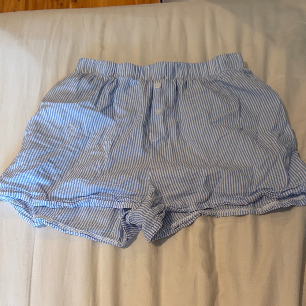 Blue Striped Women's Shorts